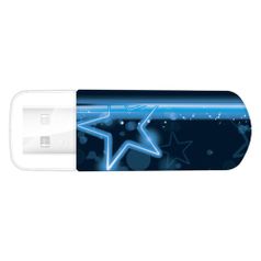 Флешка USB VERBATIM Mini Neon Edition 32Гб, USB2.0, синий и рисунок [49389] (374594)