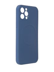 Чехол DF для APPLE iPhone 12 Pro с микрофиброй Silicone Blue iMagnetcase-03 (847315)