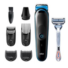 Триммер Braun MGK3242 + Бритва Gillette + 1 кас черный/синий (1578702)