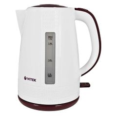 Чайник электрический Vitek VT-7055, 2150Вт, белый и коричневый (1006883)
