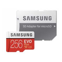 Карта памяти microSDXC UHS-I U3 Samsung EVO PLUS 256 ГБ, 100 МБ/с, Class 10, MB-MC256HA/RU, 1 шт., переходник SD (1400912)