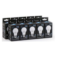 Упаковка ламп LED GAUSS E27, шар, 10Вт, 4100К, белый нейтральный, A60, 10 шт. [102502210] (1509939)