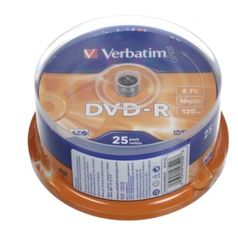Диски Verbatim DVD-R 4,7Gb 16x cake box 25 (4328)