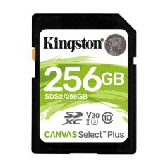 Карта памяти SDXC UHS-I U3 Kingston Canvas Select Plus 256 ГБ, 100 МБ/с, Class 10, SDS2/256GB, 1 шт. (1401295)