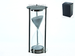 Часы песочные d=7см. h=16см. (на 3минуты) (металл-никель, стекло) (подарочная упаковка) (28681)