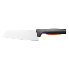 Нож кухонный Fiskars Functional Form 1057536 стальной сантоку лезв.160мм прямая заточка черный/оранж (1522010)