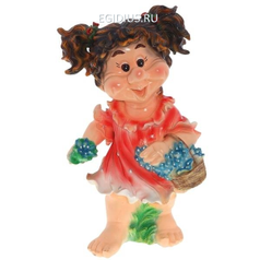 Фигура декоративная садовая Девочка с хвостиками L33W28H59 см (25453)