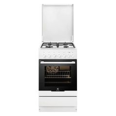 Газовая плита ELECTROLUX EKK951301W, электрическая духовка, белый (955891)