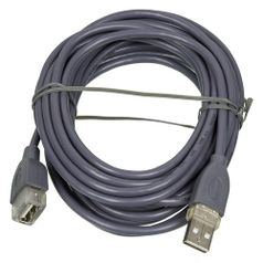 Кабель-удлинитель USB2.0 HAMA H-78400, USB A(m) - USB A(f), 5м, серый [00078400] (824156)