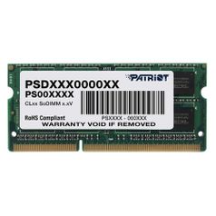Модуль памяти Patriot PSD38G1600L2S DDR3L - 8ГБ 1600, SO-DIMM, Ret (397576)