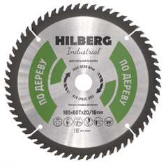 Диск пильный по дереву 185 мм, серия Hilberg Industrial 185*60Т*20/16 мм. hw187.