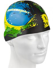 Силиконовая шапочка для плавания BRAZIL (10019094)