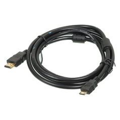 Кабель аудио-видео Buro HDMI 1.4, HDMI (m) - Mini HDMI (m) , ver 1.4, 1.8м, GOLD ф/фильтр, черный (817231)