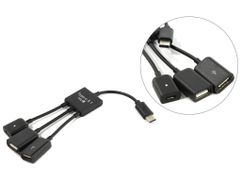 Хаб USB KS-is OTG 2xUSB 2.0 MicroUSB F - USB Type C M KS-319 (607873)