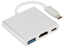 Адаптер Simplypro USB Type-C - USB Type C - HDMI - USB 0.1m Silver 10182 (849260)