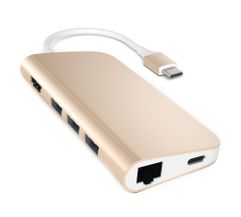 Адаптер Satechi Aluminum Type-C Multi-Port Adapter Gold ST-TCMAG (353689)