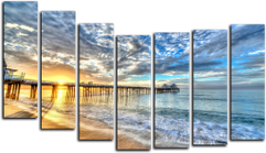 Модульная картина "Закат над пристанью" (108218155)