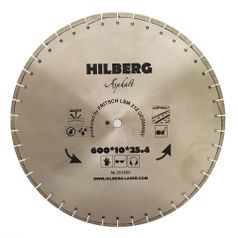 Диск алмазный отрезной 600 по асфальту посадочное 25.4/12 мм Hilberg сегментный с защитным зубом серия Asphalt Laser 251600 (1728810806)