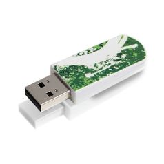 Флешка USB VERBATIM Mini Graffiti Edition 16Гб, USB2.0, зеленый и рисунок [49413] (1050881)