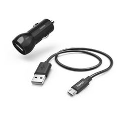Комплект зарядного устройства HAMA H-183246, USB, microUSB, 2.4A, черный (1431720)