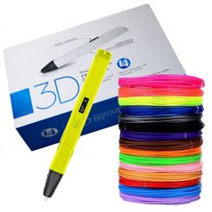 3D ручка New Игрушки Ручка 3D EASY REAL (Фантастик) RP400A с набором пластика ABS 150 м (15 цветов по 10 м каждый). Цвет красный. (1294)