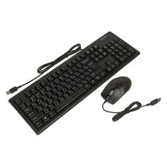 Комплект (клавиатура+мышь) A4 KRS-8372, USB, проводной, черный (477618)