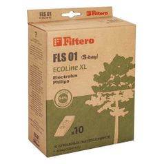 Пылесборники Filtero FLS 01 ECOLine XL, бумажные, 10 шт., подходит для пылесосов AEG, BORK, ELECTROLUX, PHILIPS, ZANUSSI (1168907)