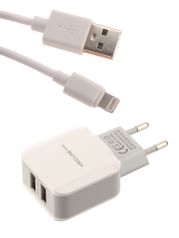 Зарядное устройство Red Line NTC-2.4A 1xUSB 2.4A + кабель 8pin Lightning c MFI White УТ000013627 (472205)
