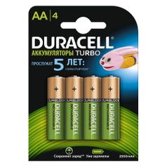 AA Аккумулятор Duracell Rechargeable HR6-4BL, 4 шт. 2500мAч (977923)