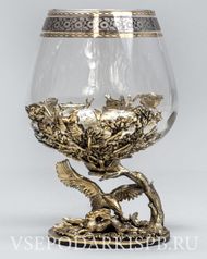 Подарочный бокал для коньяка "Орлиная Охота" (художественное литье) (122675)