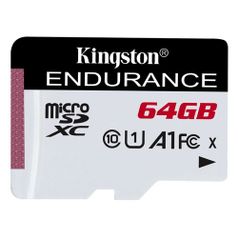 Карта памяти microSDXC UHS-I U1 KINGSTON High Endurance 64 ГБ, 95 МБ/с, Class 10, SDCE/64GB, 1 шт. (1143263)