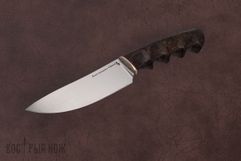Нож из стали Р6М5 быстрорез «Кайман», рукоять: мельхиор, стаб береза (многоцвет) (9247)