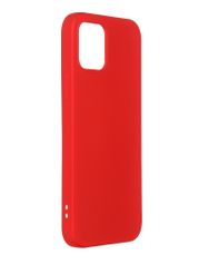 Чехол DF для iPhone 12 / 12 Pro с микрофиброй Silicone Red iOriginal-05 (793458)