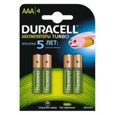 AAA Аккумулятор Duracell Rechargeable HR03-4BL, 4 шт. 900мAч (977919)