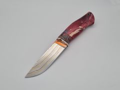 Нож из ламинированной стали «Егерь», рукоять: Притин мельхиор, зуб мамонта, кап клена (9391)