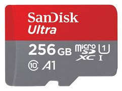 Карта памяти 256Gb - SanDisk Ultra MicroSDXC Class 10 UHS-I A1 SDSQUA4-256G-GN6MA с переходником под SD (814885)