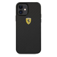 Чехол (клип-кейс) Ferrari, для Apple iPhone 12 mini, черный [fercahcp12sbk] (1443823)