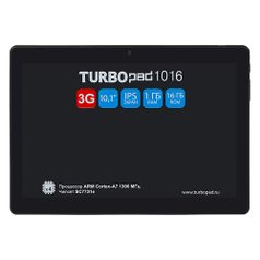 Планшет Turbo TurboPad 1016, 1GB, 16GB, 3G, Android 9.0 черный [рт00020522] (1364758)