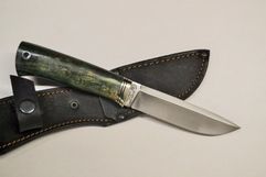 Нож Рысь из стали Elmax,  рукоять из зеленого стабилизиров...  (440573588)