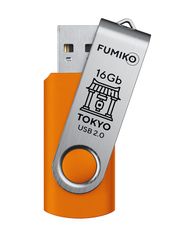 USB Flash Drive 16Gb - Fumiko Tokyo USB 2.0 Orange FU16TOORANGE-01 / FTO-33 (862008)