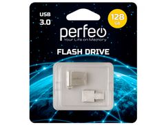 USB Flash Drive 128Gb - Perfeo USB 3.0 M06 Metal Series PF-M06MS128TCR (828418)