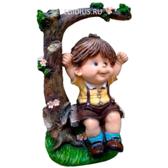 Фигура садовая декоративная Мальчик на качелях L28W24H45 см (25436)