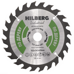 Диск пильный по дереву 165 мм серия Hilberg Industrial 165*24Т*20 мм HW165