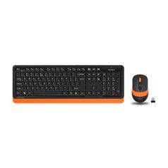 Комплект (клавиатура+мышь) A4TECH Fstyler FG1010, USB, беспроводной, черный и оранжевый [fg1010 orange] (1147574)