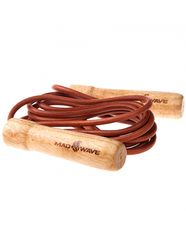Скакалка с деревянными ручками и кожаным тросом фитнес тренажер Wooden Skip Rope коричневый длина 270см (10011331)