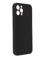 Чехол DF для APPLE iPhone 12 Pro с микрофиброй Silicone Black iMagnetcase-03 (847314)