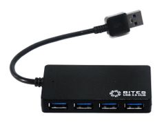 Хаб USB 5bites 4xUSB 3.0 USB Plug HB34-312BK Black (831026)