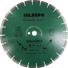 Диск алмазный отрезной 350 мм посадочное 25,4/12 мм Hilberg Granite Laser HMG350 (2176106006)