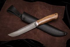 Нож из стали D2 «Хищник», рукоять: Притин дюраль, кап ореха (9077)