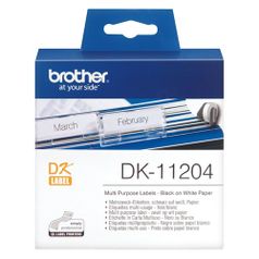 Картридж Brother DK11204, черный шрифт, белый фон, DK11204 (810662)